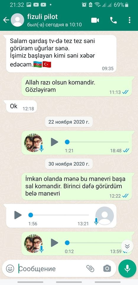 İlqar Mikayıloğlunun şəhid polkovnikFizuli Cavadovla yazışması - FOTO