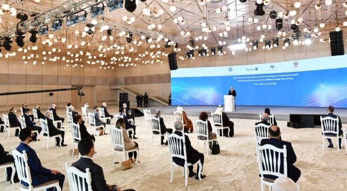 İlham Əliyev Qaradağ GES-in təməlqoyma mərasimində- FOTOLAR (YENİLƏNİB)