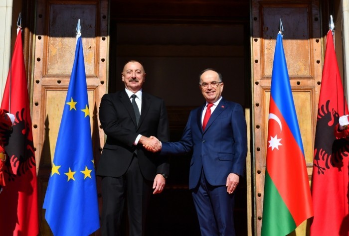 Prezidentin Tiranada rəsmi qarşılanma mərasimi- FOTOLAR