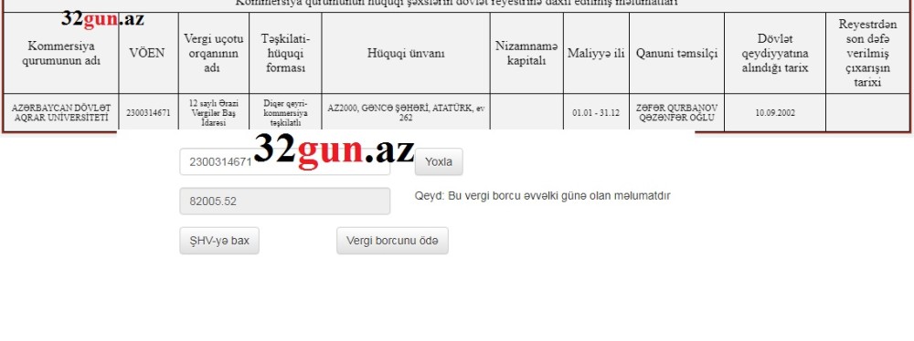 Bu universitetin dövlətə külli miqdarda vergi borcu üzə çıxdı- FOTOFAKT