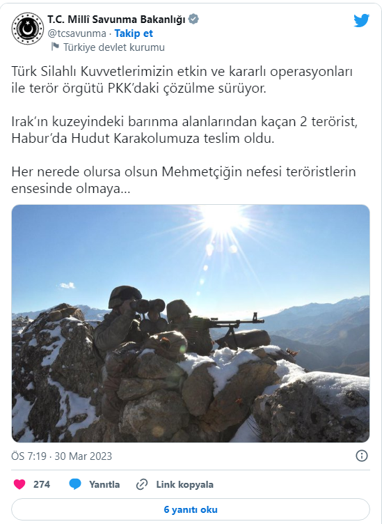 Nazirlik məlumat yaydı:İki terrorçu təslim oldu (FOTO)