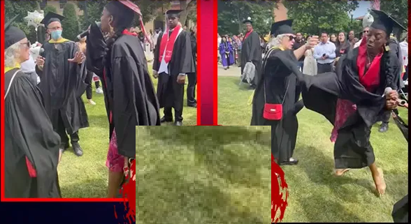 Məzuniyyət günü QALMAQAL: Tələbə qızprofessoru təpikləyib, sillə vurdu