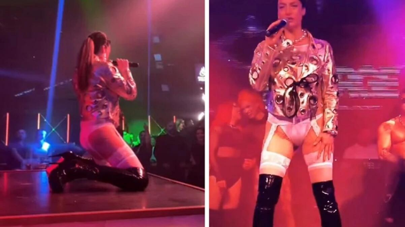 Azərbaycan əsilli müğənni səhnəyə elə geyimdə çıxdı ki… – FOTO