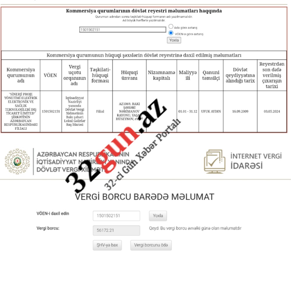 "Sinerji Pro" dövlətə yenidən borclandı- FOTOFAKT