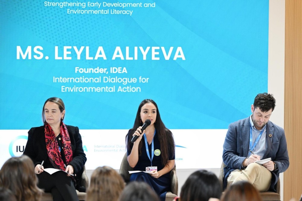 Leyla Əliyeva gənclərin ətraf mühit savadlılığının artırılmasına dair müzakirələrdə -FOTOLAR