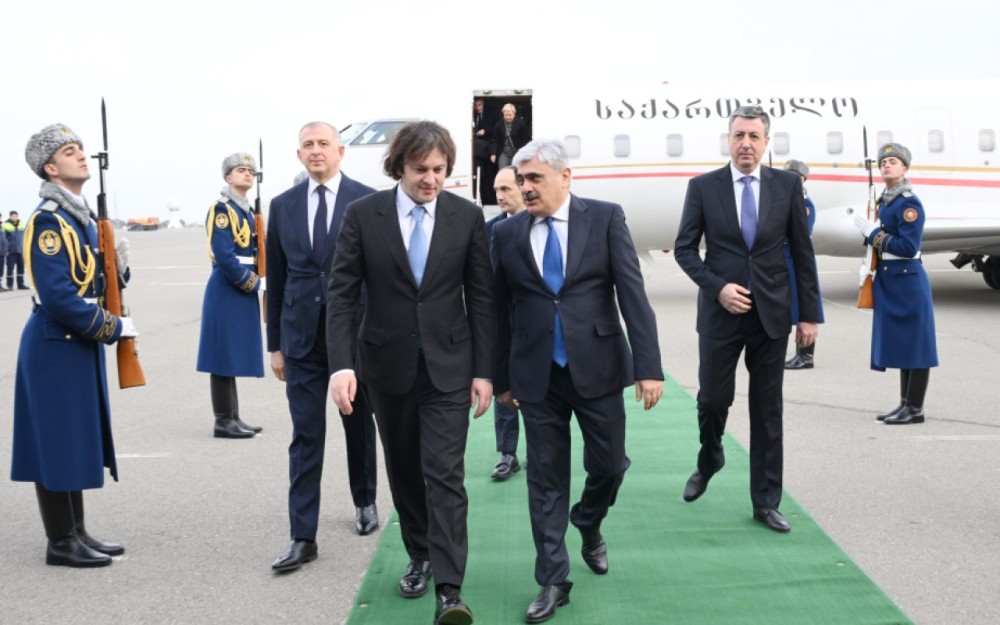 Kobaxidze Azərbaycana gəldi - Samir Şərifov qarşıladı