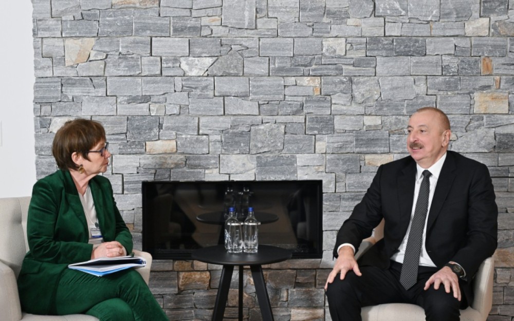 İlham Əliyev Davosda AYİB prezidenti ilə görüşüb -FOTO