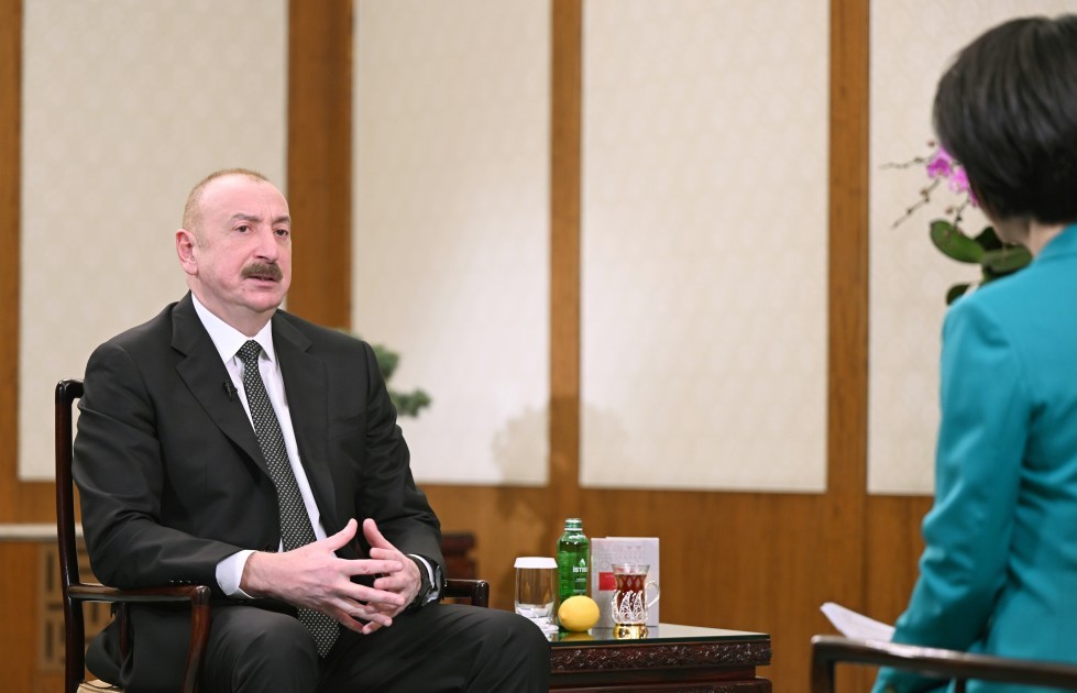 İlham Əliyev Çinin CGTN telekanalına müsahibə verdi - FOTO