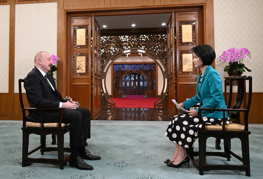 İlham Əliyev Çinin CGTN telekanalına müsahibə verdi - FOTO