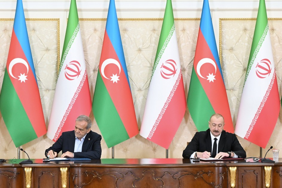 İlham Əliyevlə Pezeşkian Birgə Bəyanat imzaladılar -FOTOLAR