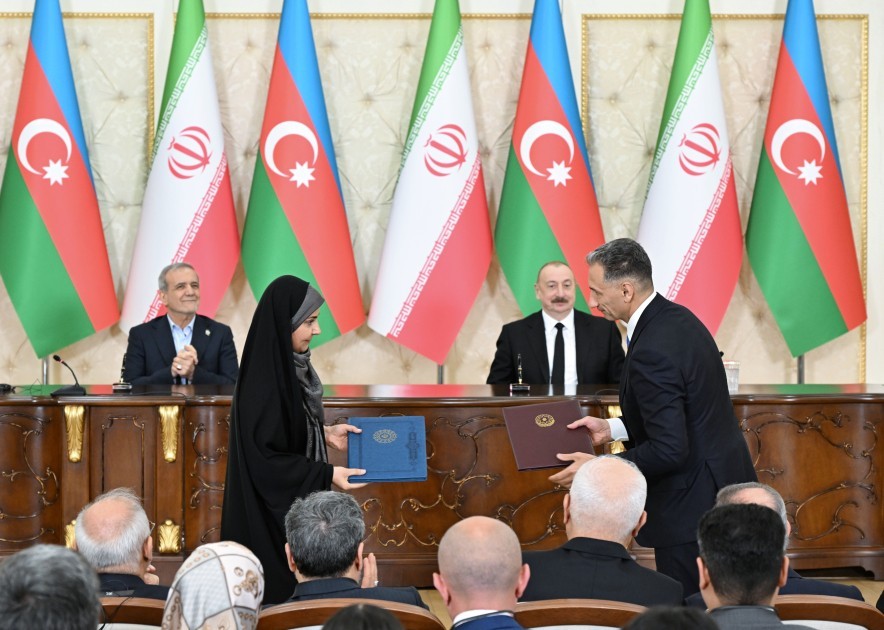 İlham Əliyevlə Pezeşkian Birgə Bəyanat imzaladılar -FOTOLAR