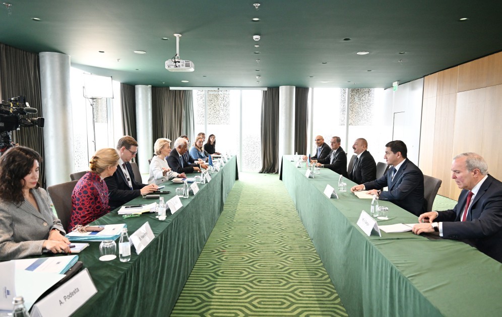 İlham Əliyev Antonio Koşta və Ursula fon der Lyayenlə görüşdü -FOTOLAR