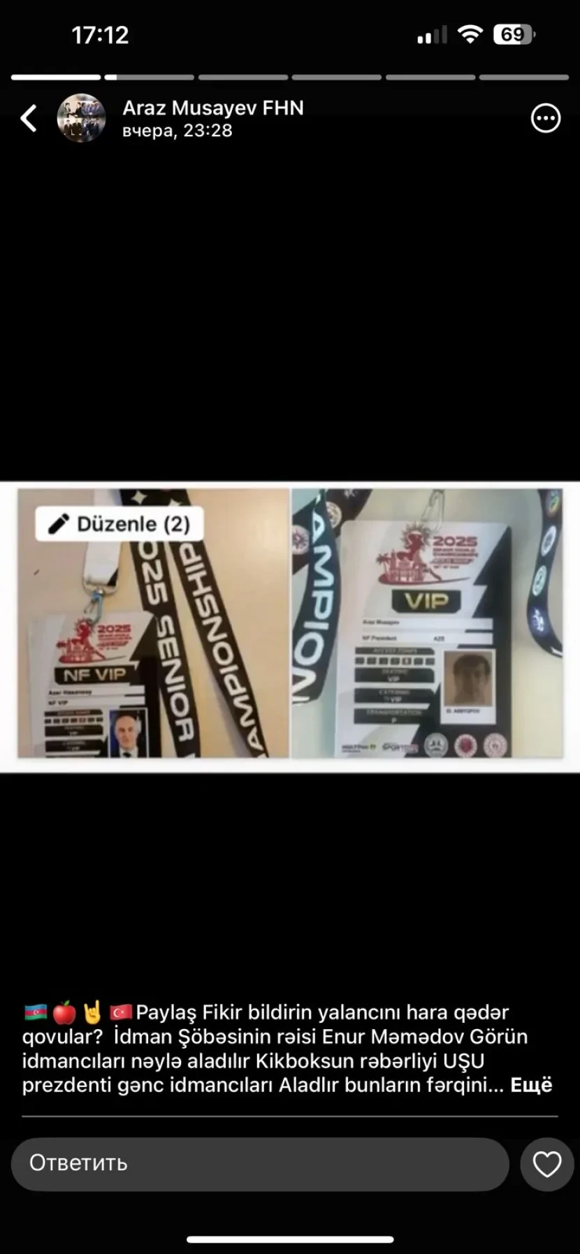 Araz Musayev vurulmazdan öncə bu məmurla bağlı paylaşım edibmiş   —   ŞOK DETALLAR 