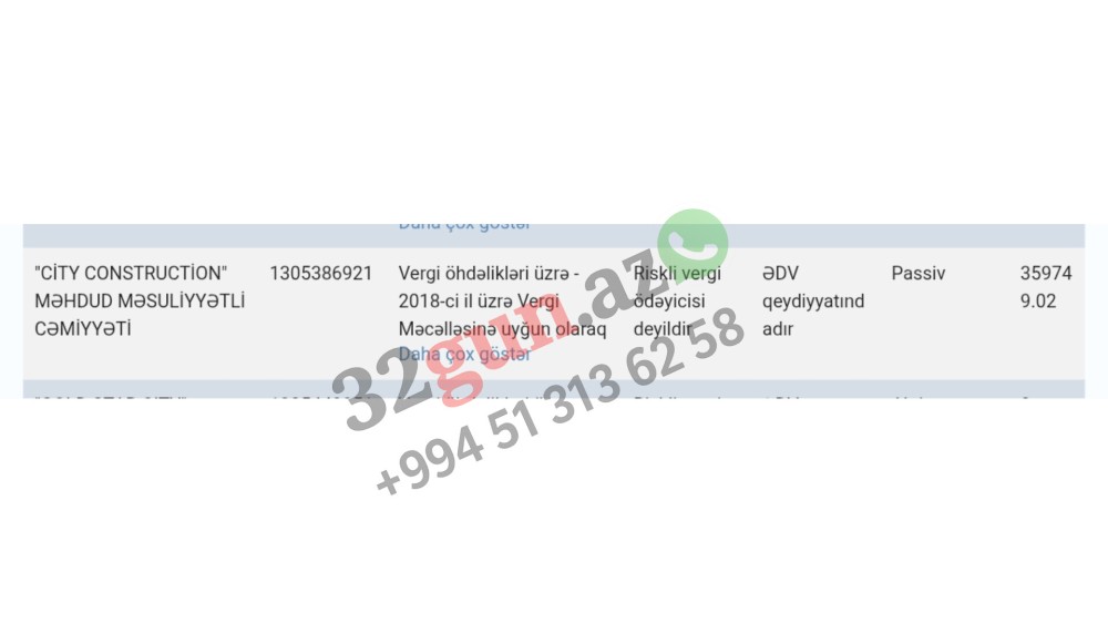 "CİTY CONSTRUCTION" MMC-nin külli miqdarda  vergi borcu var- FOTOFAKT