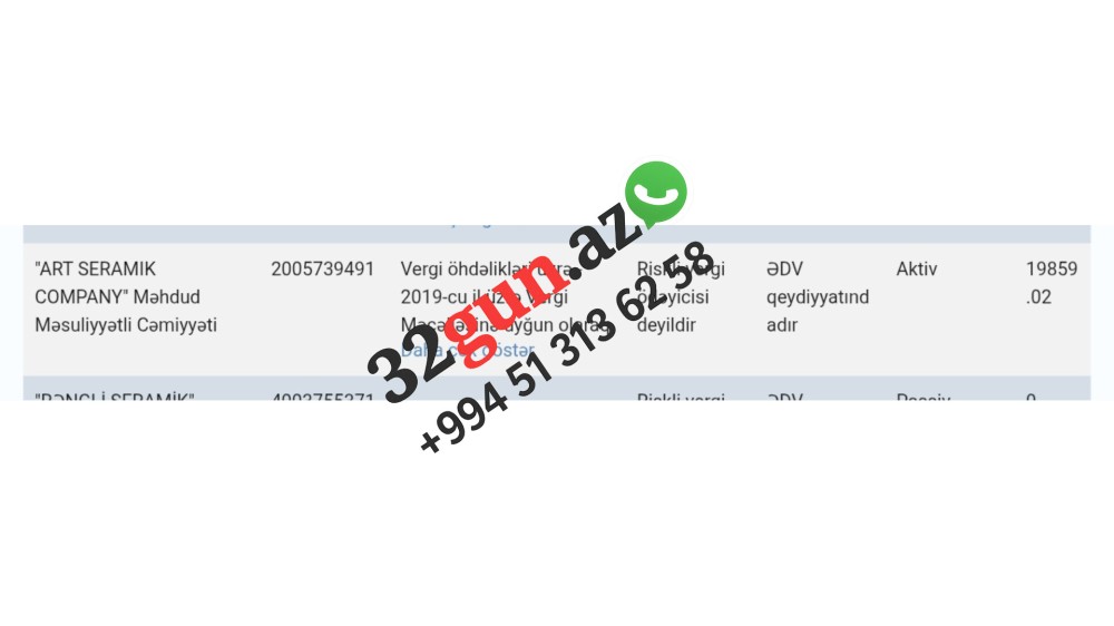 "ART SERAMIK COMPANY" MMC-nin vergi borcu 19 min manata yaxındır- FOTO