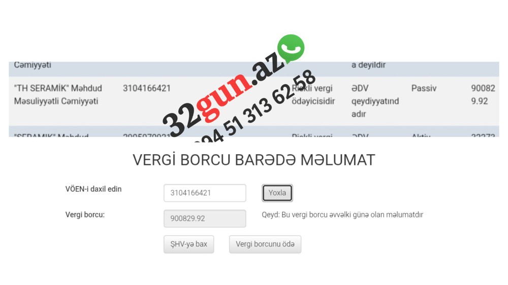 "TH SERAMİK" MMC-nin 900 min manatlıq vergi borcu üzə çıxıb- Həmçinin... / FOTO