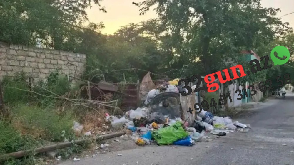 Siyəzən rayonunda mərkəzi küçə zibil üfunətindən keçilməz vəziyyətdədir+ FOTO