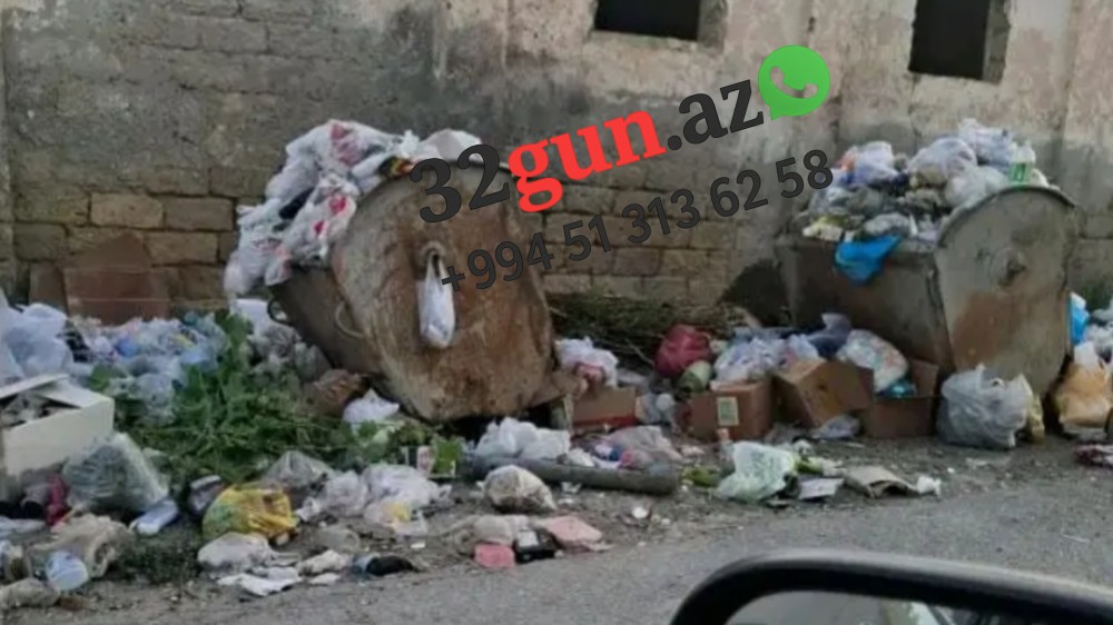 Siyəzən rayonunda mərkəzi küçə zibil üfunətindən keçilməz vəziyyətdədir+ FOTO