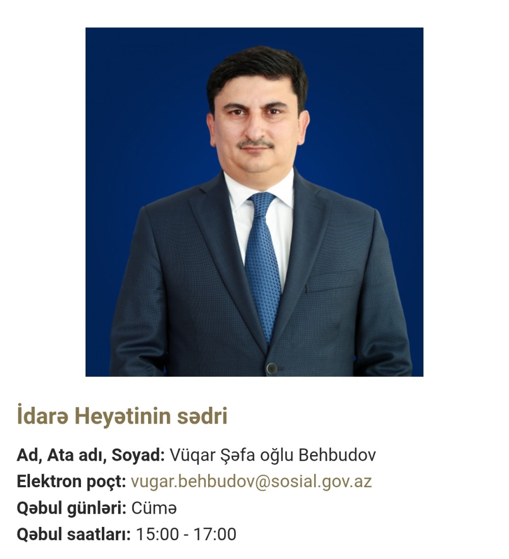 Vüqar Behbudov sədri olduğu Sosial Xidmətlər Agentliyinin 13.4 milyon manatlıq "alış-veriş"i  ləğv edildi- SƏBƏB