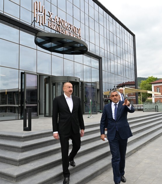 İlham Əliyev “Xankəndi” Biznes Mərkəzinin açılışını etdi -FOTOLAR