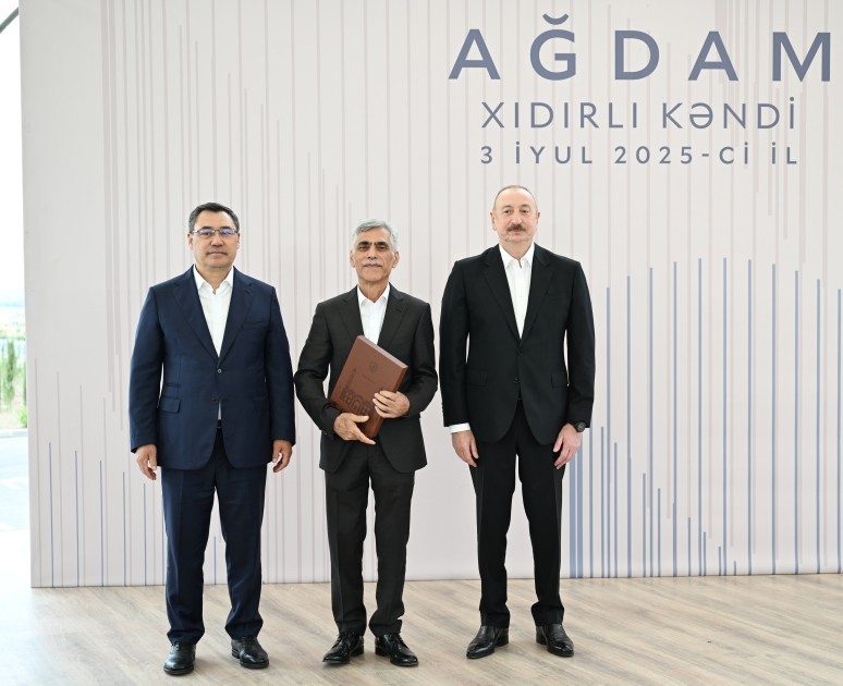 Prezidentlər Ağdamın Xıdırlı kəndinin 1-ci mərhələsinin açılışında -FOTOLAR