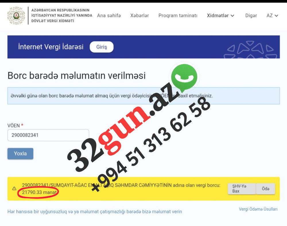 Adı qalmaqallarla və Eldar Mahmudov məsələsində hallanan iş adamının rəhbərlik etdiyi şirkətin vergi borcu üzə çıxıb
