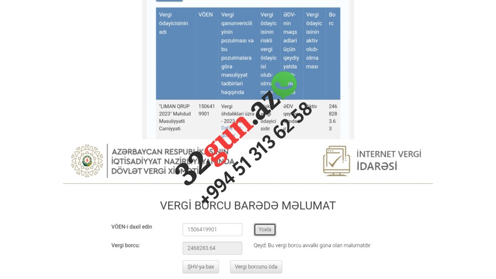10 manatlıq şirkətin 2.4 milyon AZN vergi borcu üzə çıxdı 