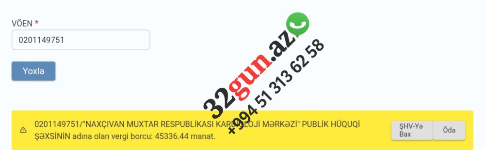 Naxçıvan Kardioloji Mərkəzinin vergi borcu üzə çıxıb