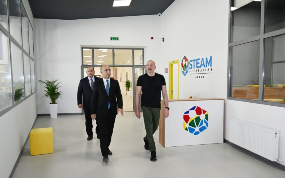 Ağdam şəhər 1 nömrəli tam orta məktəbin binasının açılışı oldu -FOTOLAR