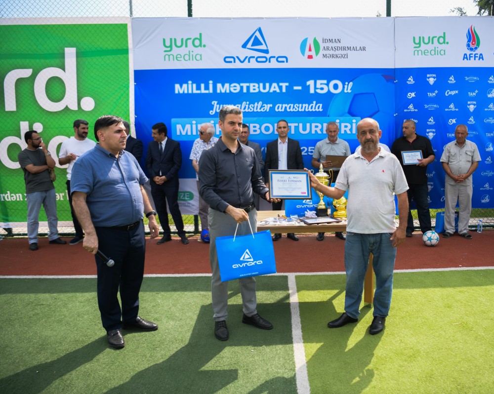 Jurnalistlər arasında keçirilən futbol çempionatının qalibi müəyyən olunub