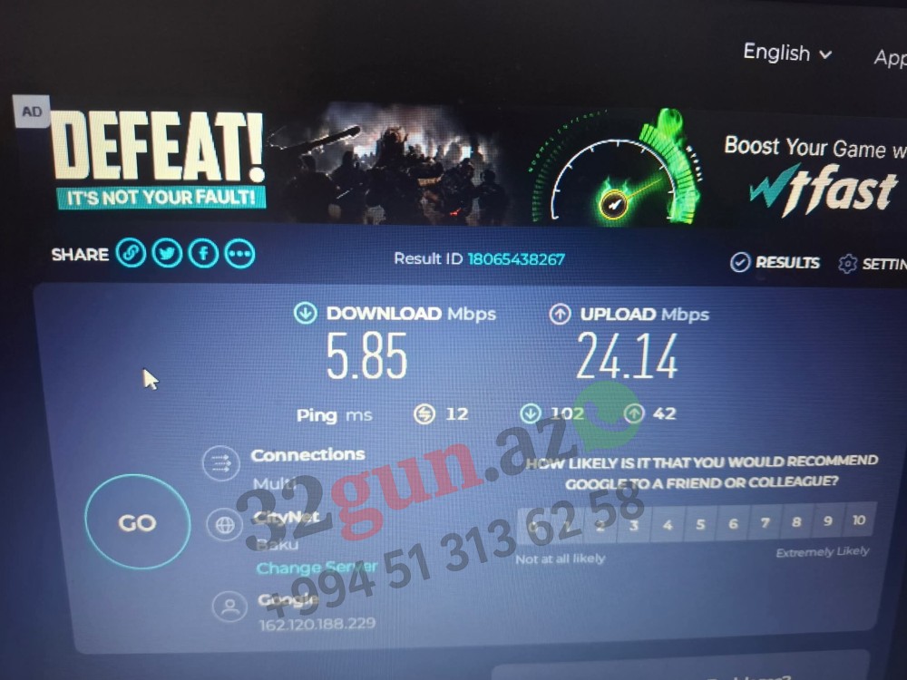 "Azeronline"ın sürət vədi reallıqdan uzaq çıxdı – 100 Mb/s əvəzinə 5.85 Mb/s