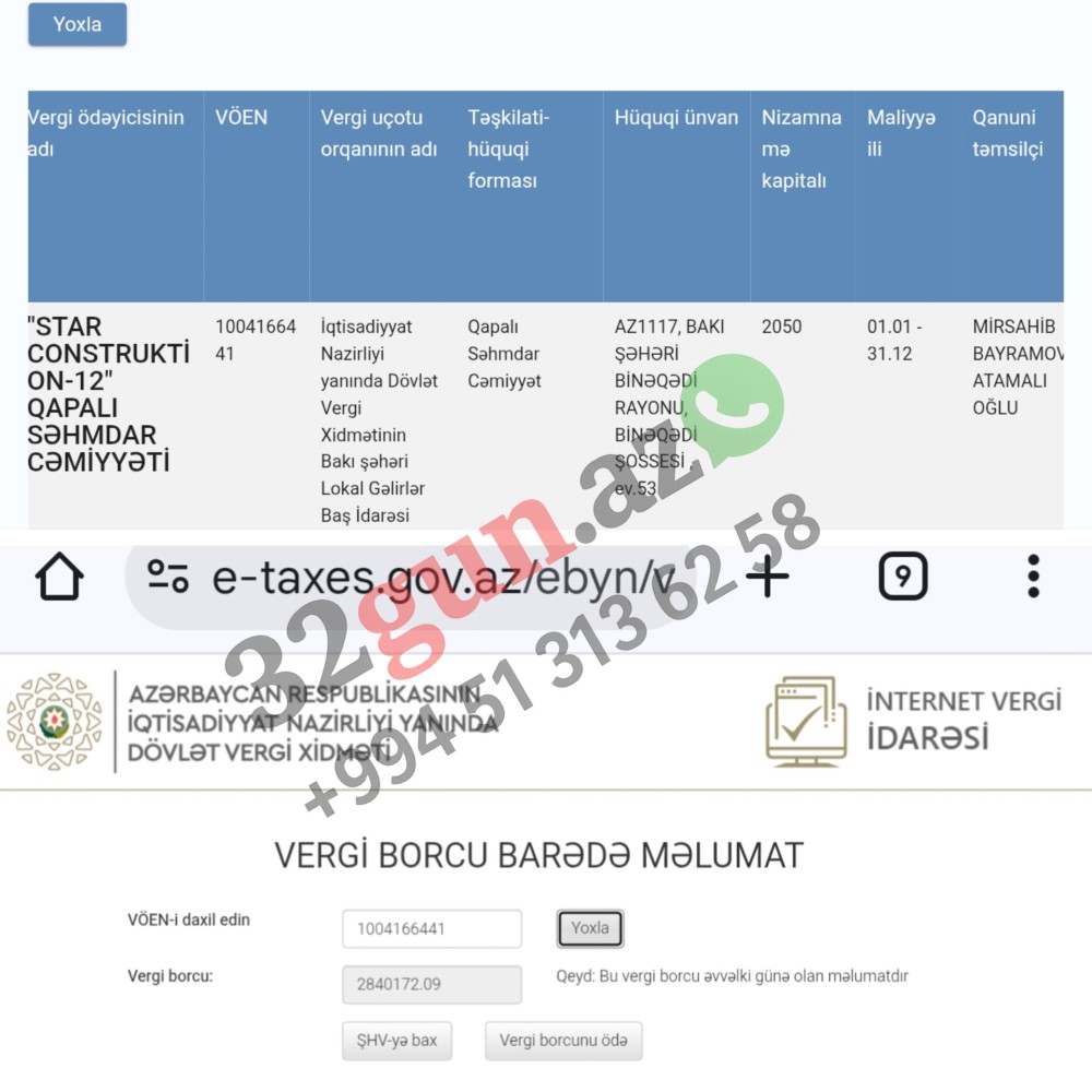 Eldar Əzizovun sevimli şirkəti “Star Construction-12” QSC-nin külli miqdarda vergi borcu üzə çıxdı-  2,84 milyon manat