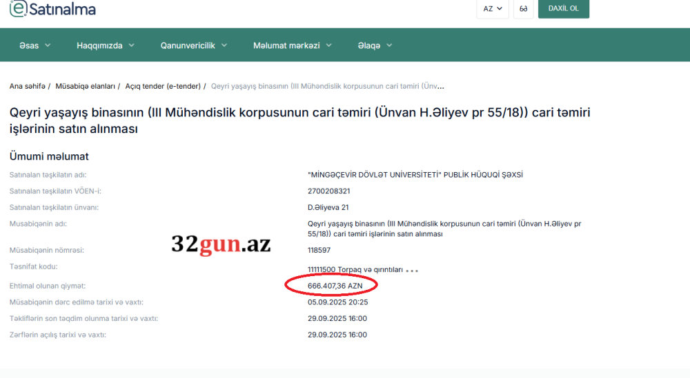 “Şeytanın rəqəmi” 666 min manatlıq təmir layihəsində- FOTO