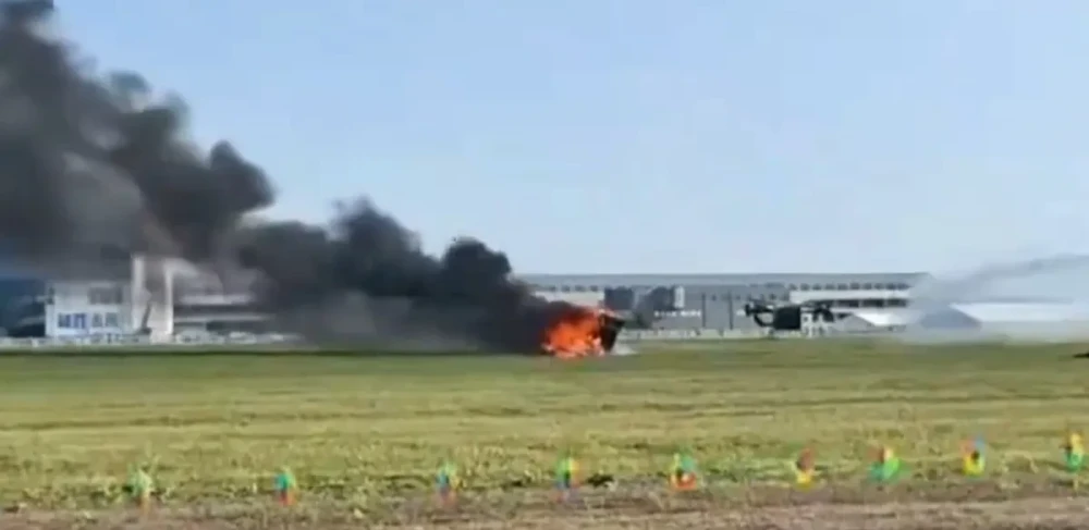 Havada iki avtomobil toqquşdu -FOTO