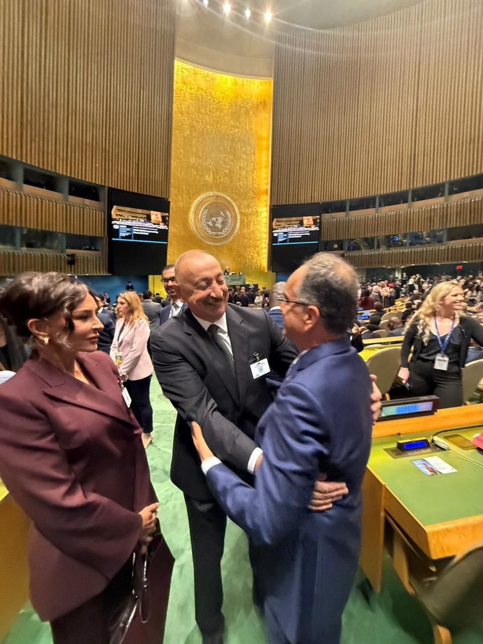 İlham Əliyev və xanımı BMT-nin mənzil qərargahına gəliblər -VİDEO (FOTOLAR)