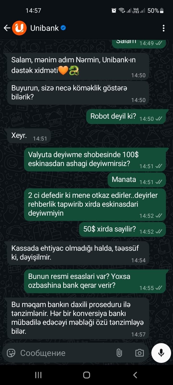 Eldar Qəribovun "Unibank"ında maraqlı QAYDA -100 dollardan aşağı əskinaz xırdalanmır?
