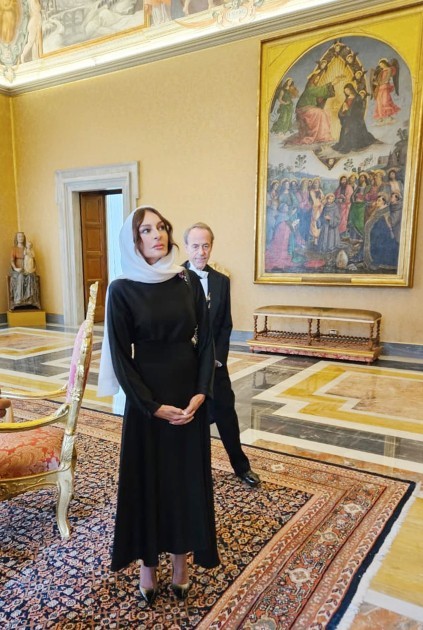 Mehriban Əliyeva Roma Papası ilə görüşdü -FOTOLAR