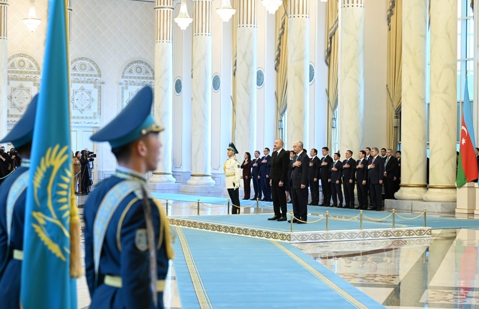 Astanada İlham Əliyevin rəsmi qarşılanma mərasimi oldu -VİDEO (YENİLƏNİB-FOTOLAR)