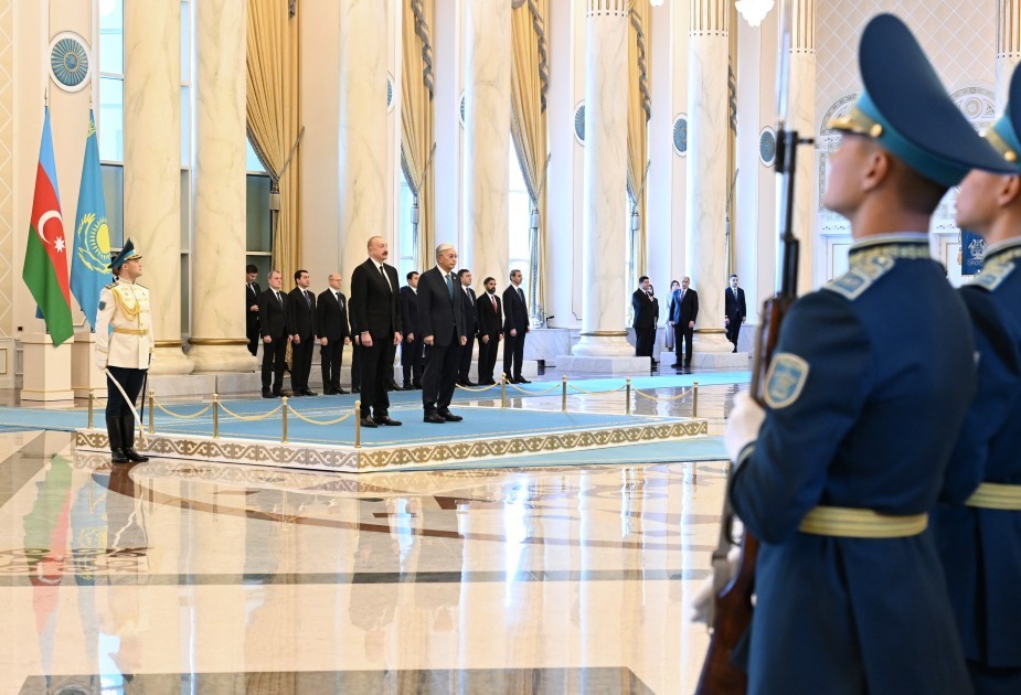 Astanada İlham Əliyevin rəsmi qarşılanma mərasimi oldu -VİDEO (YENİLƏNİB-FOTOLAR)