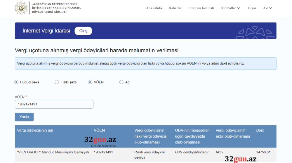 “İri Şəhərlərin Birləşmiş Su Təchizatı Xidməti”nin vergi borcu olan şirkətləyarımmilyonluq planı