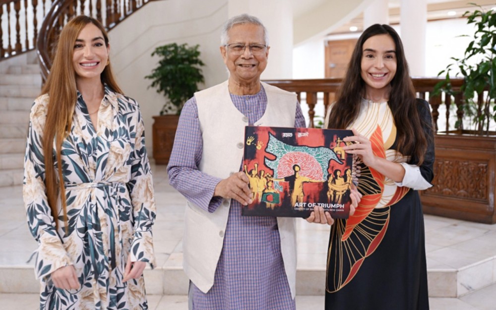 Leyla və Arzu Əliyevalar Məhəmməd Yunusla görüşdülər -FOTOLAR