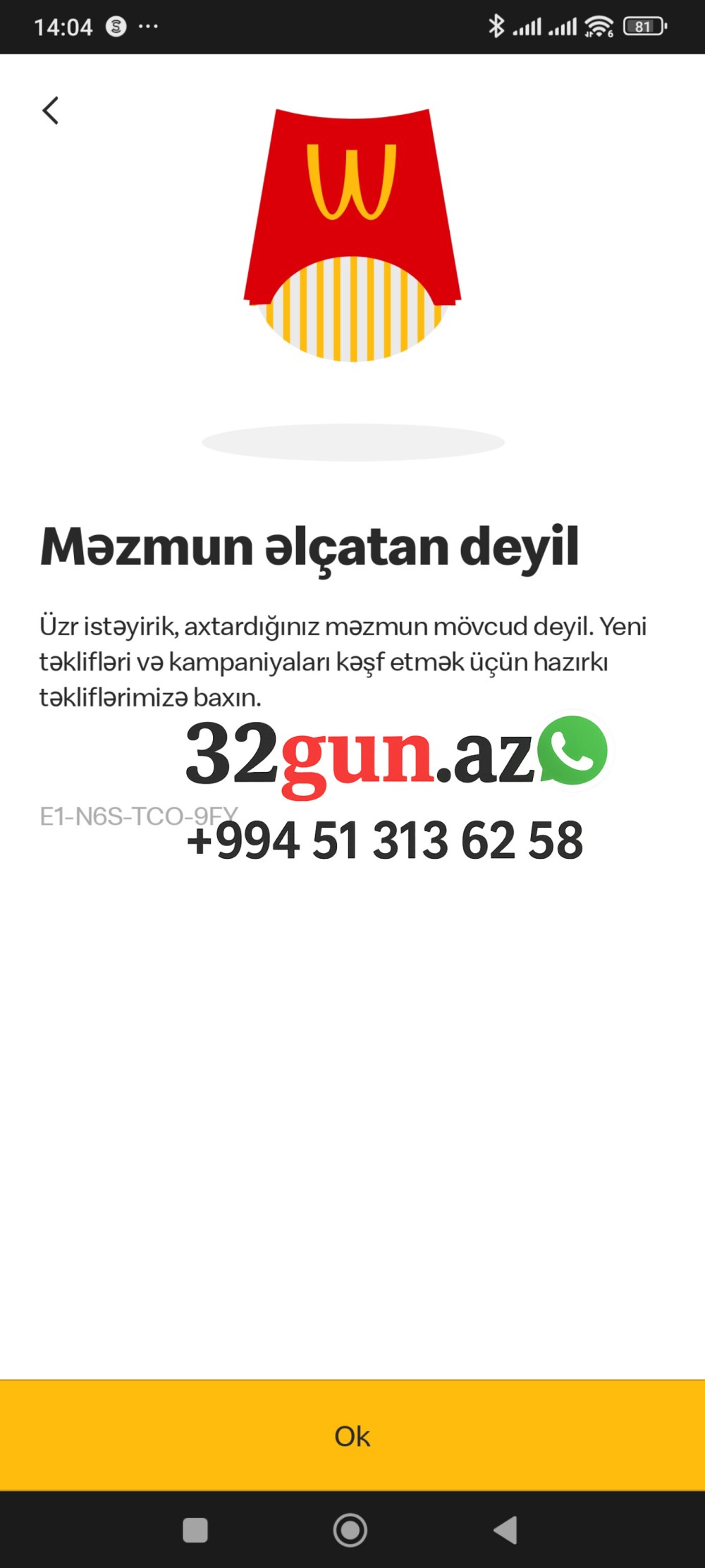 McDonald’s-dan "Məzmunsuz" Kampaniya: Tətbiqdəki Endirimlər Yalnız Şəkildə Qaldı+ FOTO