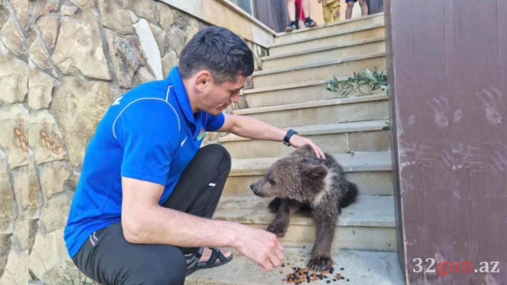 Rəsul Çunayev  ayı balası ilə